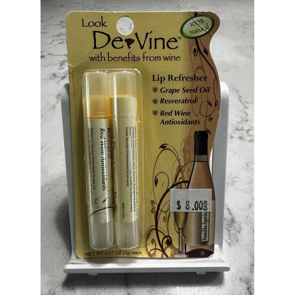 Look De•Vine Lip Refresher - Vanilla Spritz (New & Sealed 2-Pack Lip Balm)